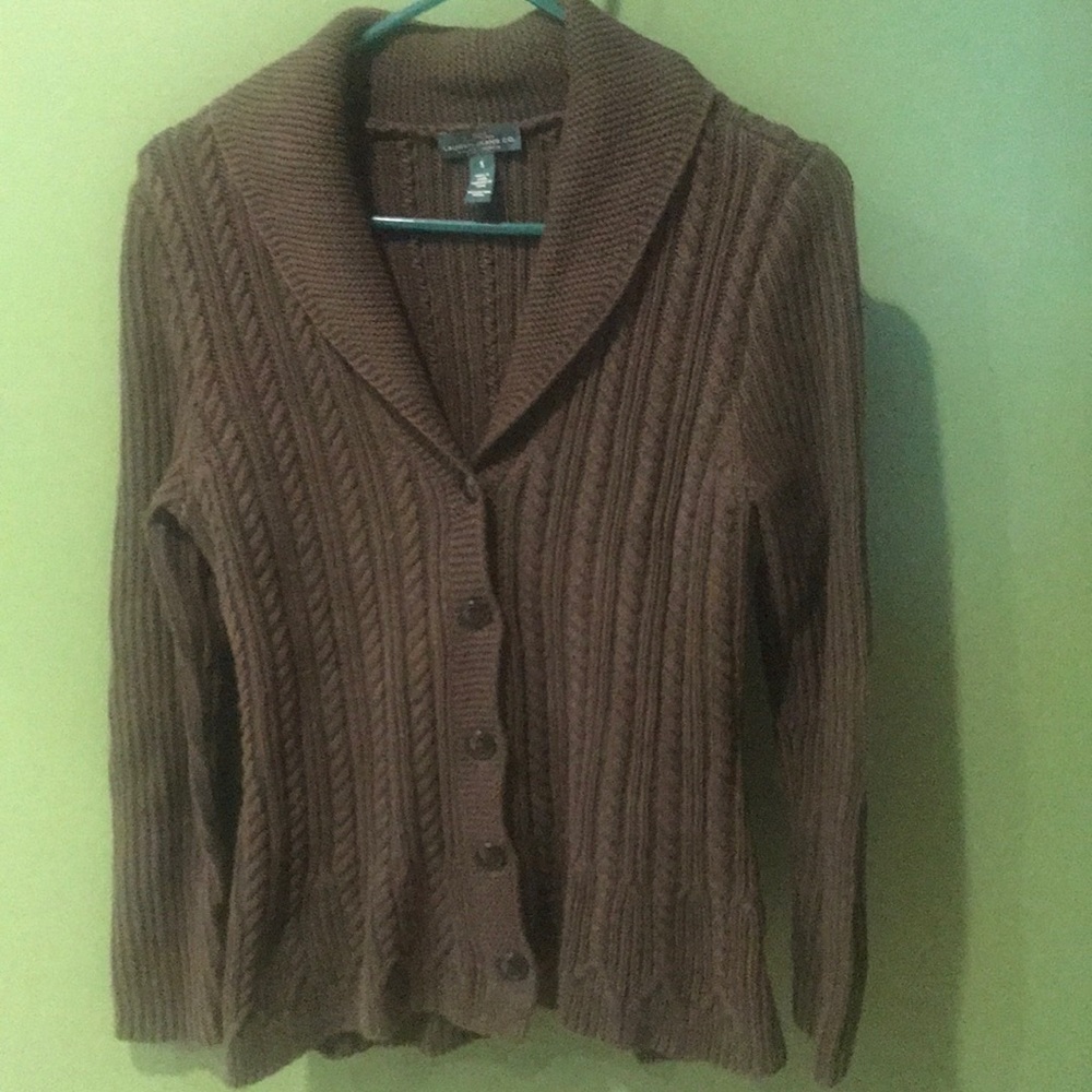 Ralph Lauren Brown Shawl Cardigan Sweater NWOT